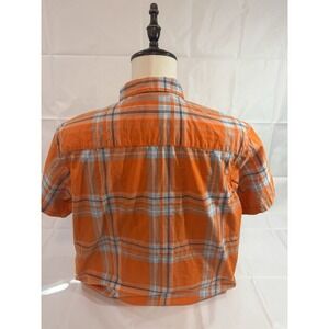 Columbia Men's Short Sleeve, Regular Fit, Button-Up, Orange Plaid